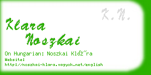 klara noszkai business card